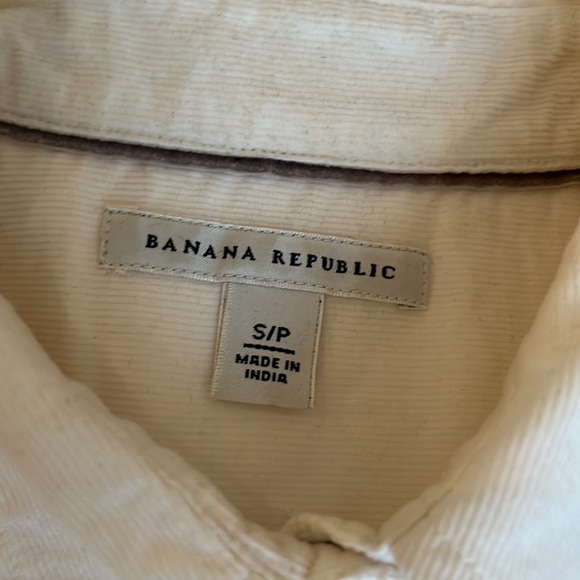 Banana Republic Button Down Cream Corduroy Shirt Size Small - Picture 7 of 8